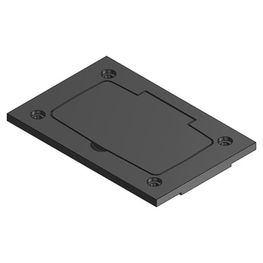 Single Gange Non-Metallic Cover for Floor Boxes for Power and Communications, Universal Cover, Black
