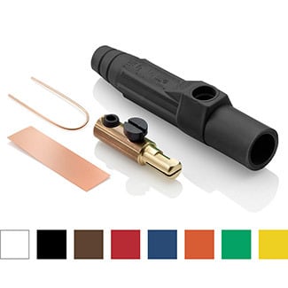 Rhino-Hide 15 Series Male Plug, Contact & Insulator, Cam-Type, Detachable, Single Set Screw Termination, #8 - #2 AWG, 150 Amp Max, Type 3R "While-in-Use"-Black