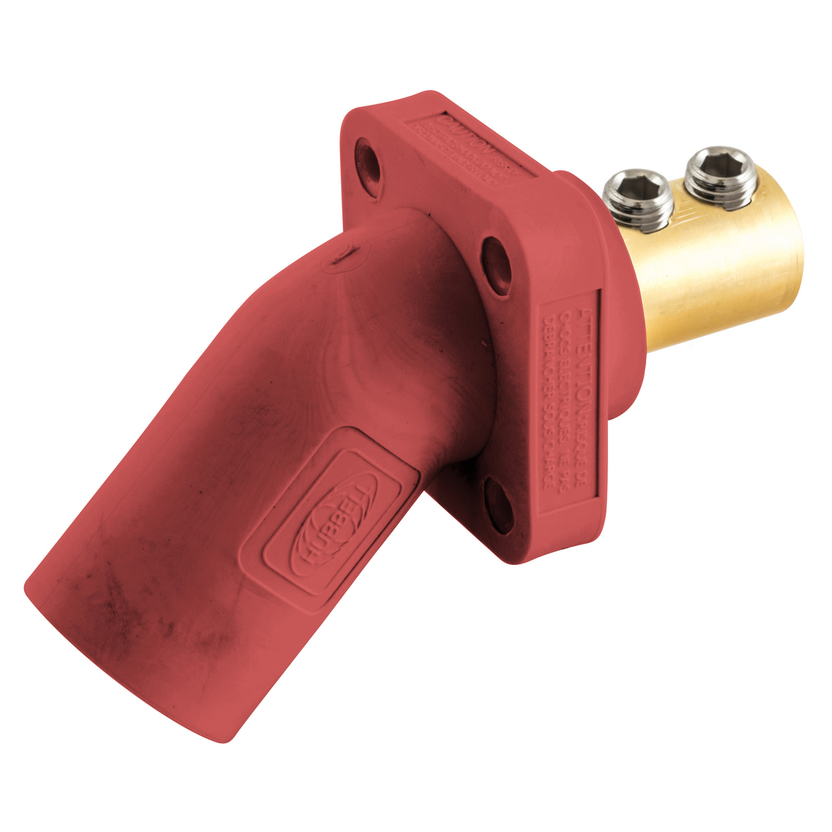 Single Pole Products, 300/400A Series,Inlet, Angled, Double Set Screw, Red