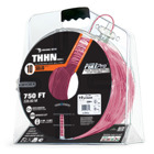 105100909045 PullPro Copper THHN Wire, 10 AWG, Solid, Pink, 750 ft