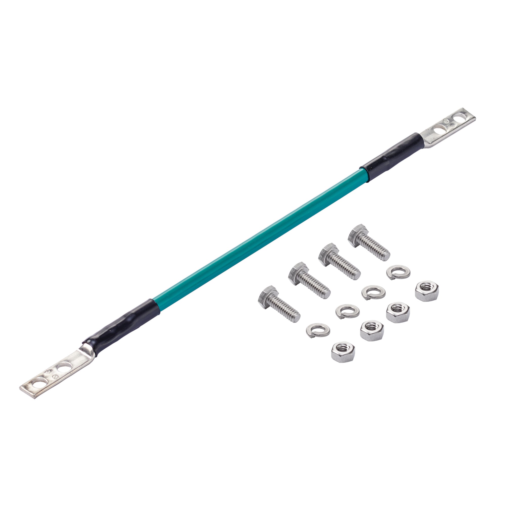Insulated Ground Jumper Kit, 12in, Polished, Copper