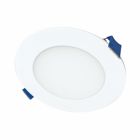 4-Inch LED smooth lens downlight with plastic housing and remote driver / junction box, 830 Lumens, 90 CRI, field selectable 2700K, 3000K, 3500K, 4000K, 5000K CCT, 120V, Matte White Flange
