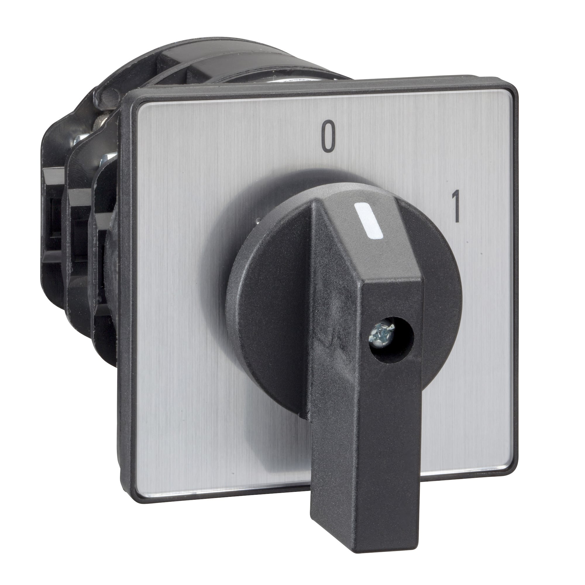 Complete cam switch, Harmony K, changeover switch, 88 x 88mm, 3P, without off position, 30 degree angle, 150A, black marked 1-2, screw mounting