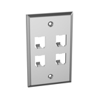 Faceplate, 4 Port, Single Gang, Stainles