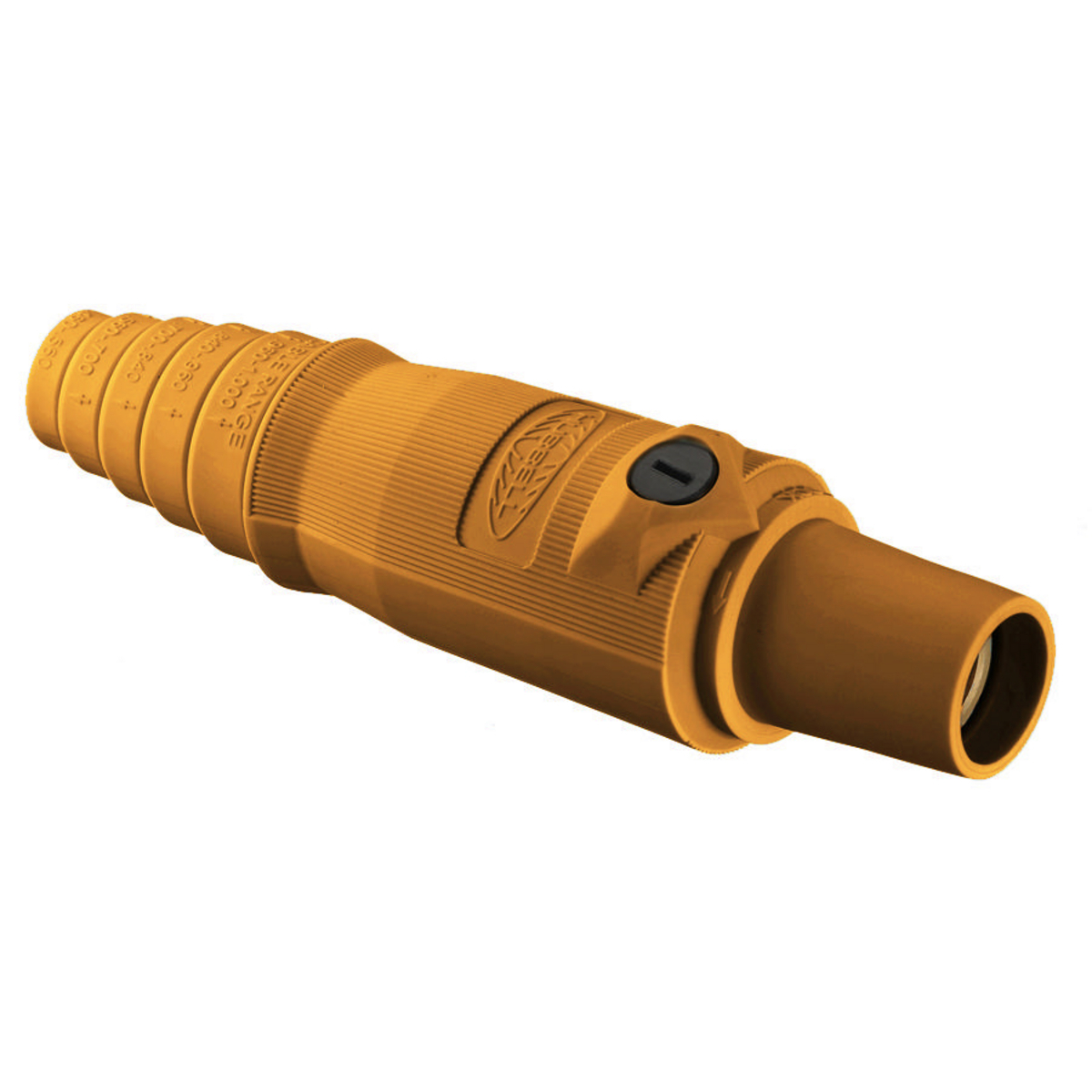Heavy Duty Products, Single Pole Devices, Industrial Grade, Female, Plug, 300A 600V AC/DC, Single Conductor, Double Set Screws, Orange