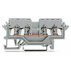 4-conductor through terminal block; 2.5 mm; lateral marker slots; for DIN-rail 35 x 15 and 35 x 7.5; CAGE CLAMP; 2,50 mm; gray