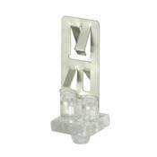 Lamp End Support Clip, Long Version, Snap-In Stainless Steel With Lexan Base, 50 Pack