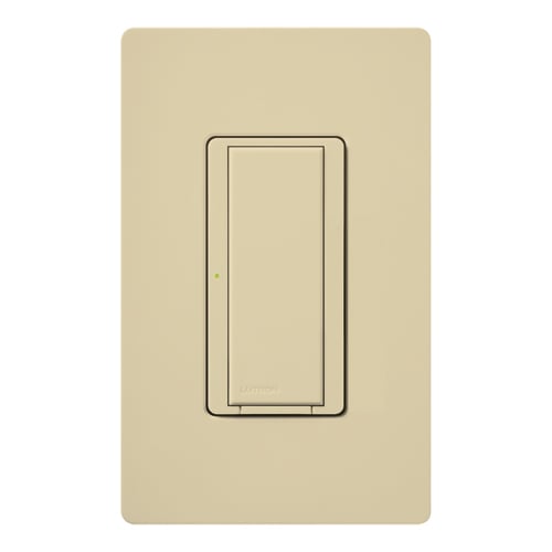 RadioRA 2 Switch, Multi-location/single-pole, neutral required, 120V/8A light or 1/4 HP motor/5.8A motor in ivory