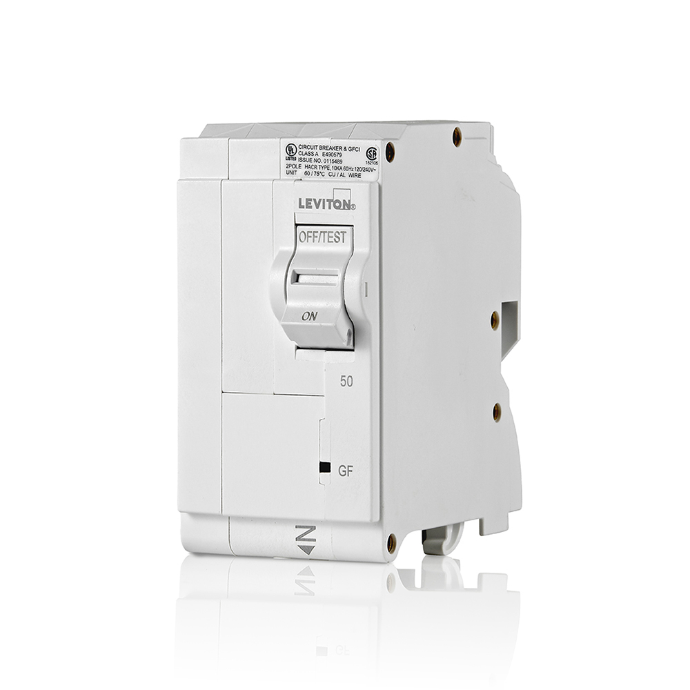 Branch Circuit Breaker, GFCI 2-Pole 50A 120/240V, 10Ka Interrupt Rating