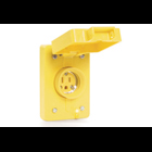 Watertite Receptacle with Single Flip Coverplate, 2 Pole/3 Wire, NEMA 5-20, 125V
