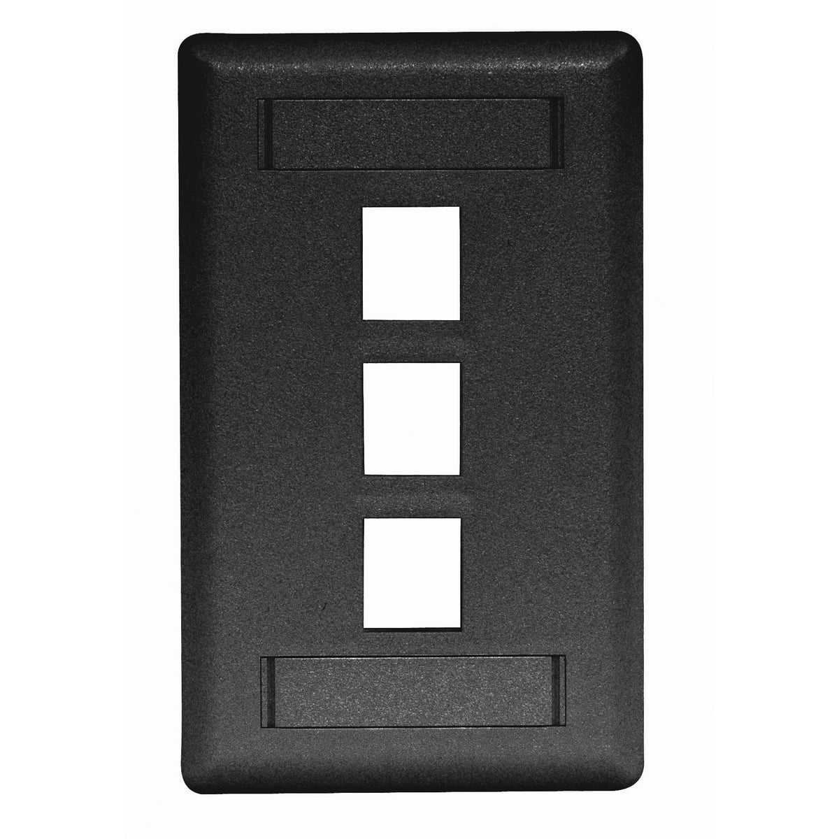 Hubbell Premise Wiring Products, Phone/Data/Multimedia Faceplate, FacePlate, Rear-Loading, 3-Port, Single-Gang, Black