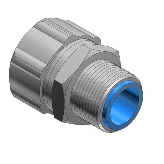 3/4 Inch Steel Insulated Liquidtight Connector With PG Thread and Chromate Finish, Thread Size 21