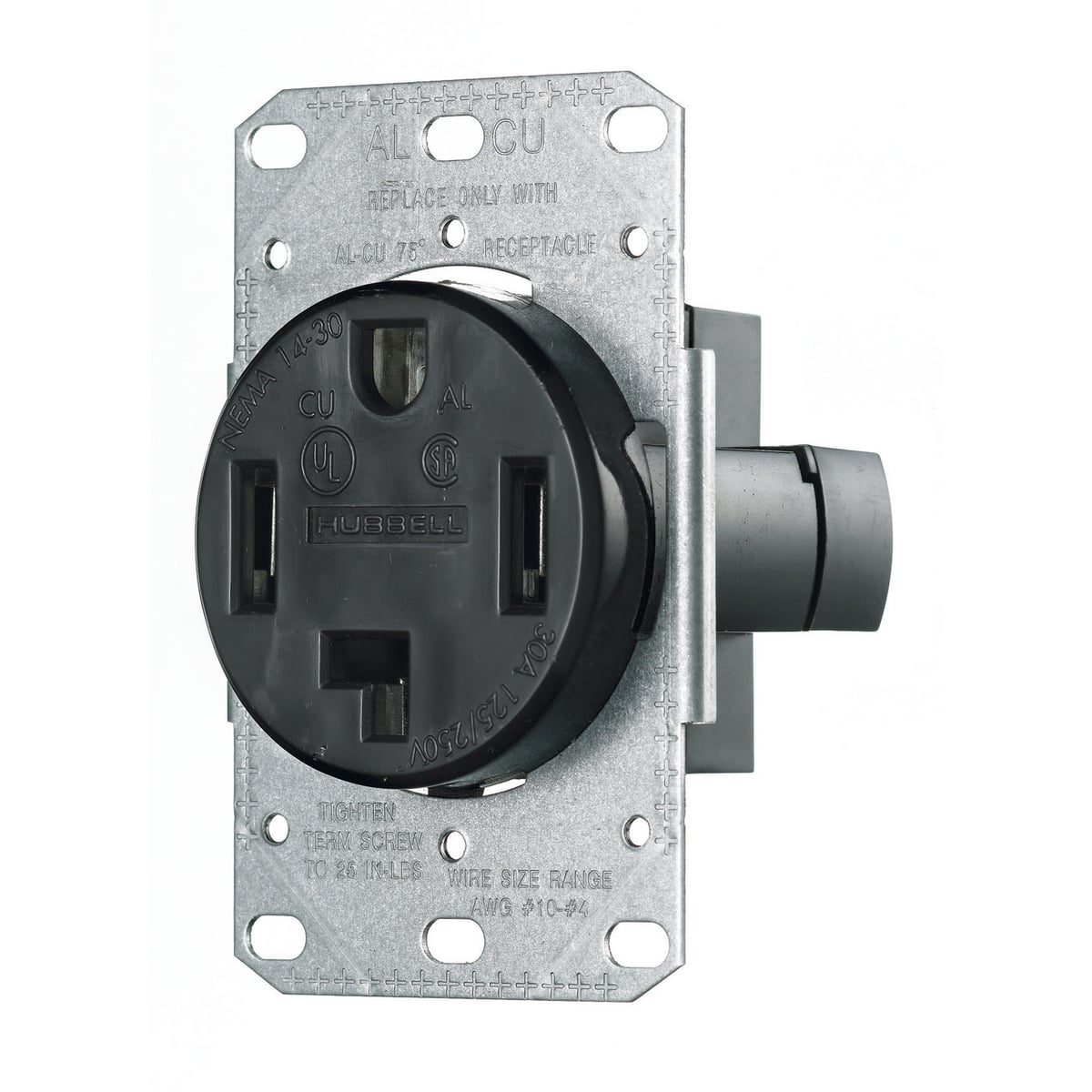 tradeSELECT Straight Blade Residential Grade, Single, 30A 125/250V, 3-Pole 4-Wire Grounding, Flush Mount