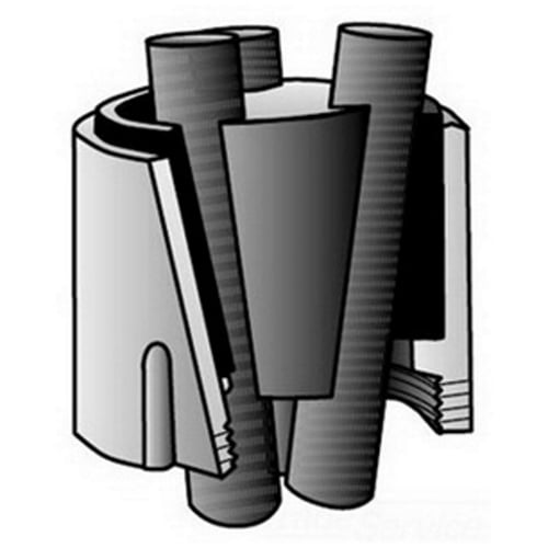 OZ-Gedney Type S Threaded Cable Support, Size: 4 IN, Body Of Fitting: Malleable Or Ductile Iron, Dimensions: 5-5/8 IN Outside Diameter X 3-7/8 IN Overall Height, Finish: Hot Dip Galvanized, Third Party Certification: UL File Number E-11853, CSA 1