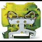 2-conductor ground terminal block; 16 mm; lateral marker slots; for DIN-rail 35 x 15 and 35 x 7.5; CAGE CLAMP; 16,00 mm; green-yellow