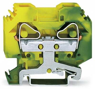 2-conductor ground terminal block; 16 mm; lateral marker slots; for DIN-rail 35 x 15 and 35 x 7.5; CAGE CLAMP; 16,00 mm; green-yellow