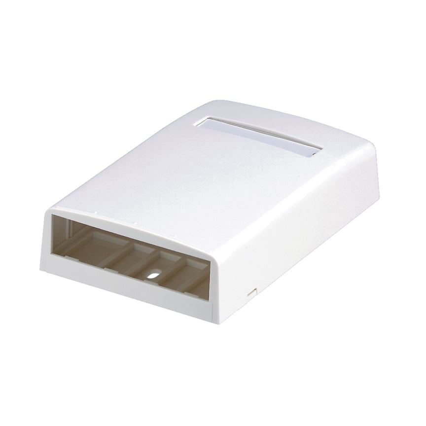 Mini-Com Surface Mount Box, 4 Port, Whi