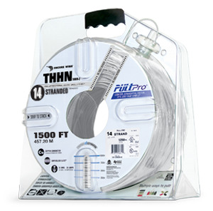 106100702458 PullPro Copper THHN Wire, 14 AWG, Stranded, White, 1500 ft