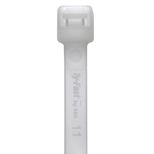 Cable Tie, Natural Polyamide (Nylon 6.6) for Temperatures up to 85 Degrees Celsius for Indoor Applications, UL/IEC 62275 Type 2/21 Rated for AH-2 Plenum, Length of 143mm, Width of 3.6mm, Thickness of 1.17mm, Tensile Strength Rating of 180 Newtons, 100 Pack
