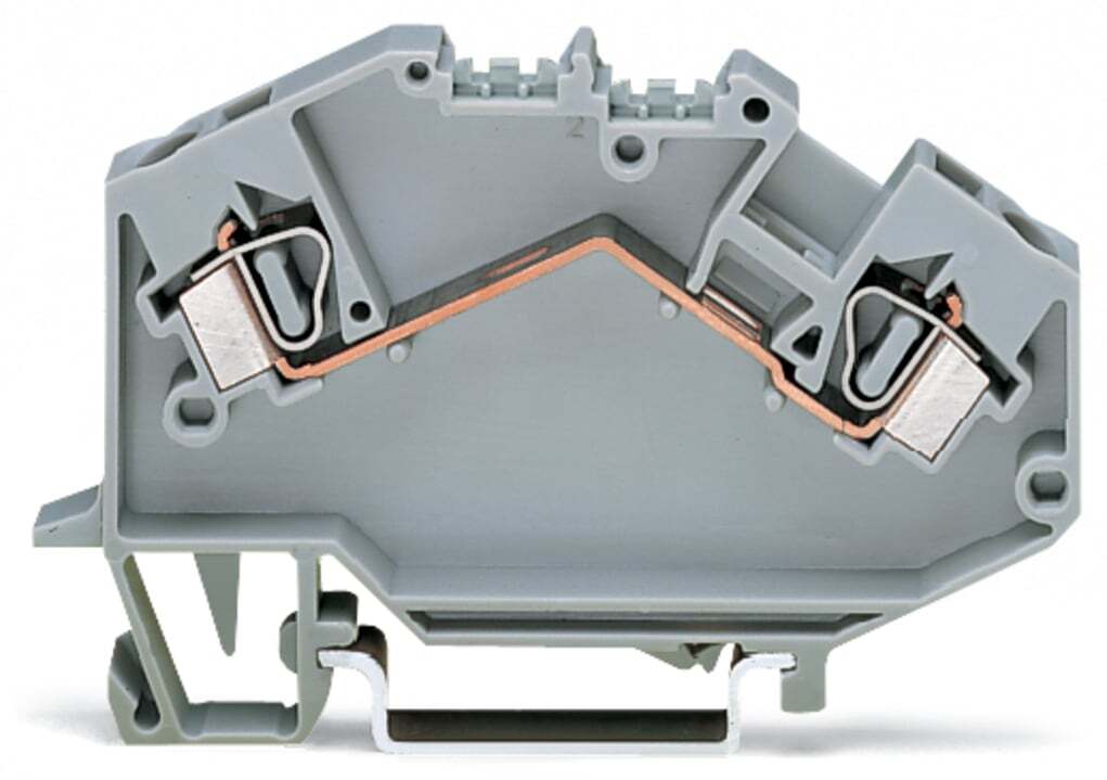 2-conductor through terminal block; 4 mm; center marking; for DIN-rail 35 x 15 and 35 x 7.5; CAGE CLAMP; 4,00 mm; gray