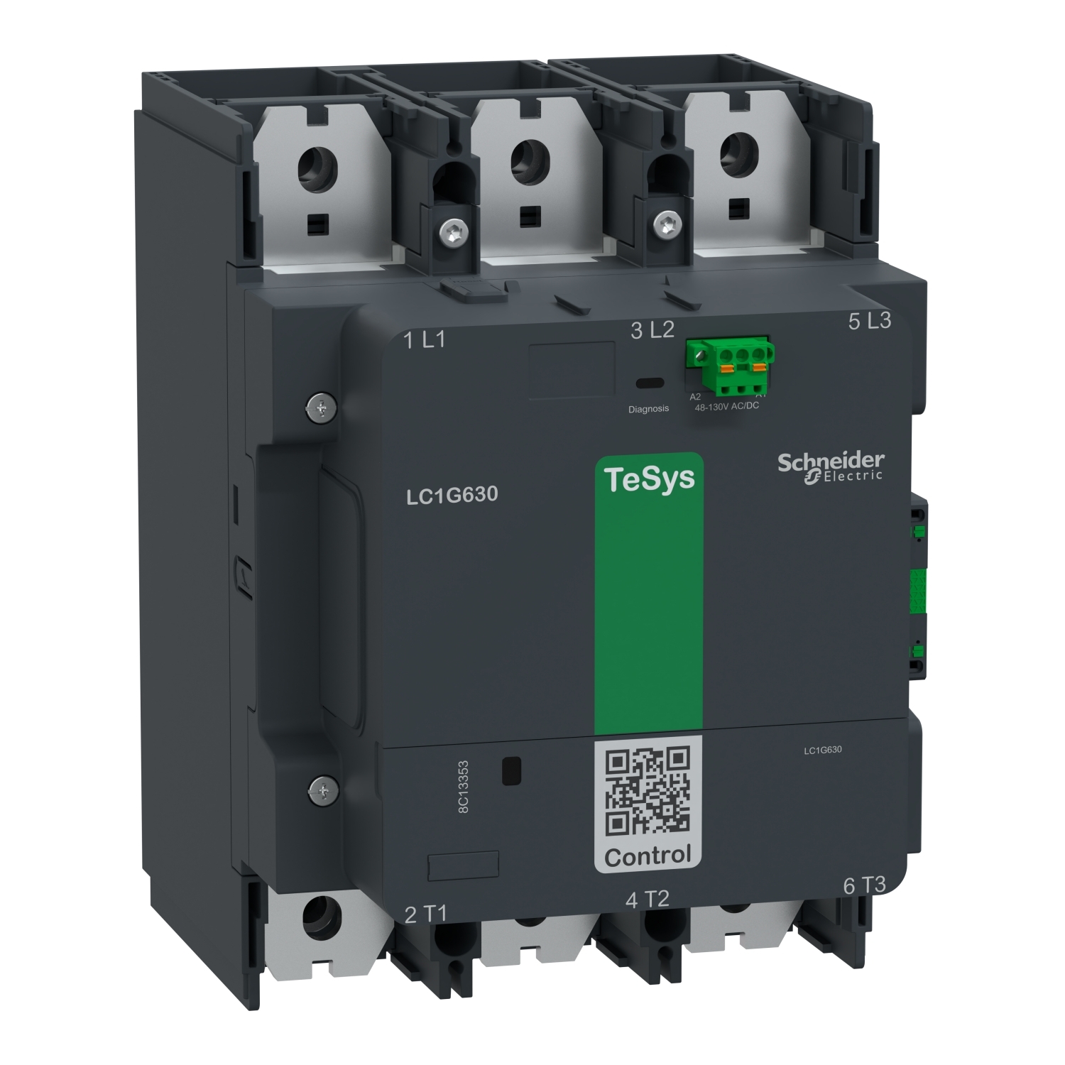 Contactor, high power, TeSys Giga, standard version, AC-3, <= 440V, 800A, 3 pole/NO, 100-250VAC/DC coil