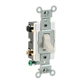 15-Amp, 120/277-Volt, Toggle 4-Way AC Quiet Switch, Commercial Grade, Grounding, Light Almond