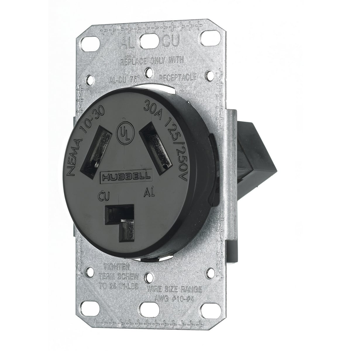 tradeSELECT Straight Blade Residential Grade, Single, 30A 125/250V, 3-Pole 3-Wire Non-Grounding, Flush Mount