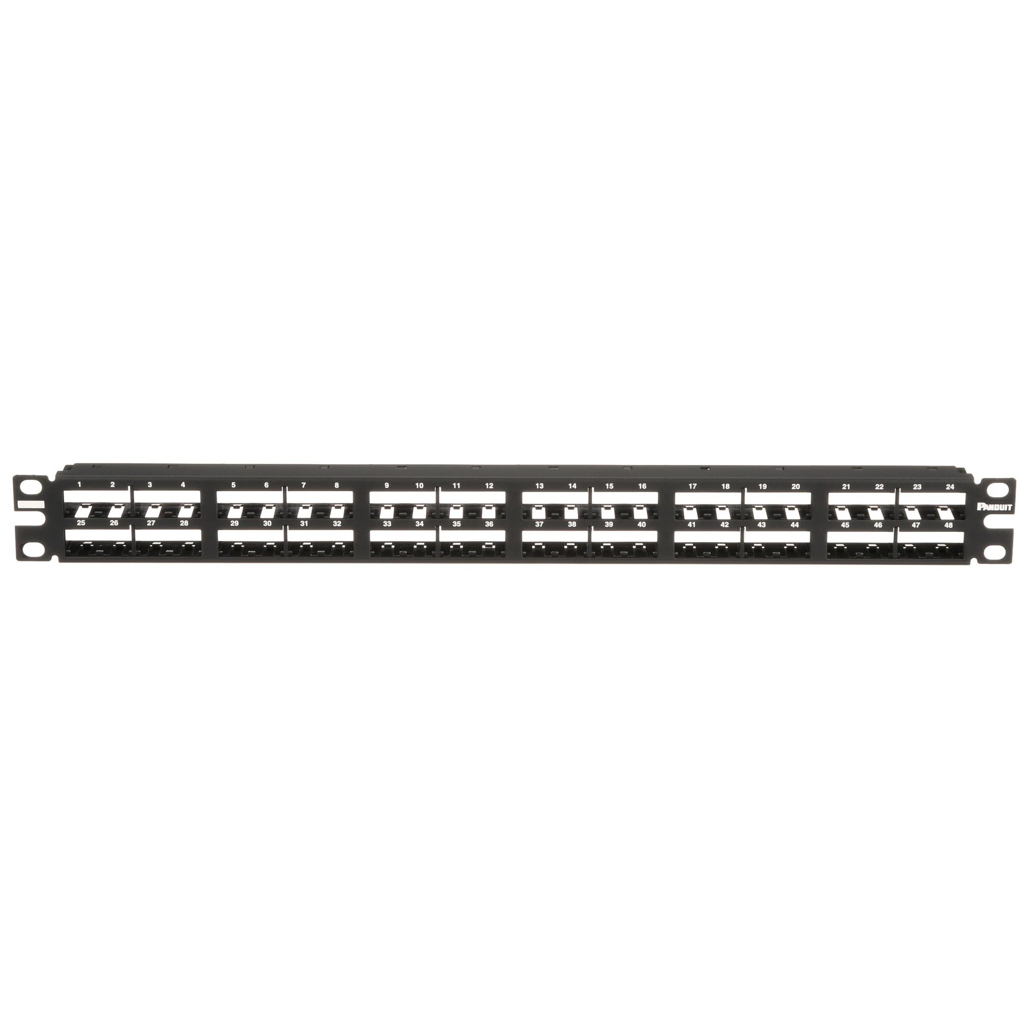 Patch Panel, 48 Port, Modular HD, Black 