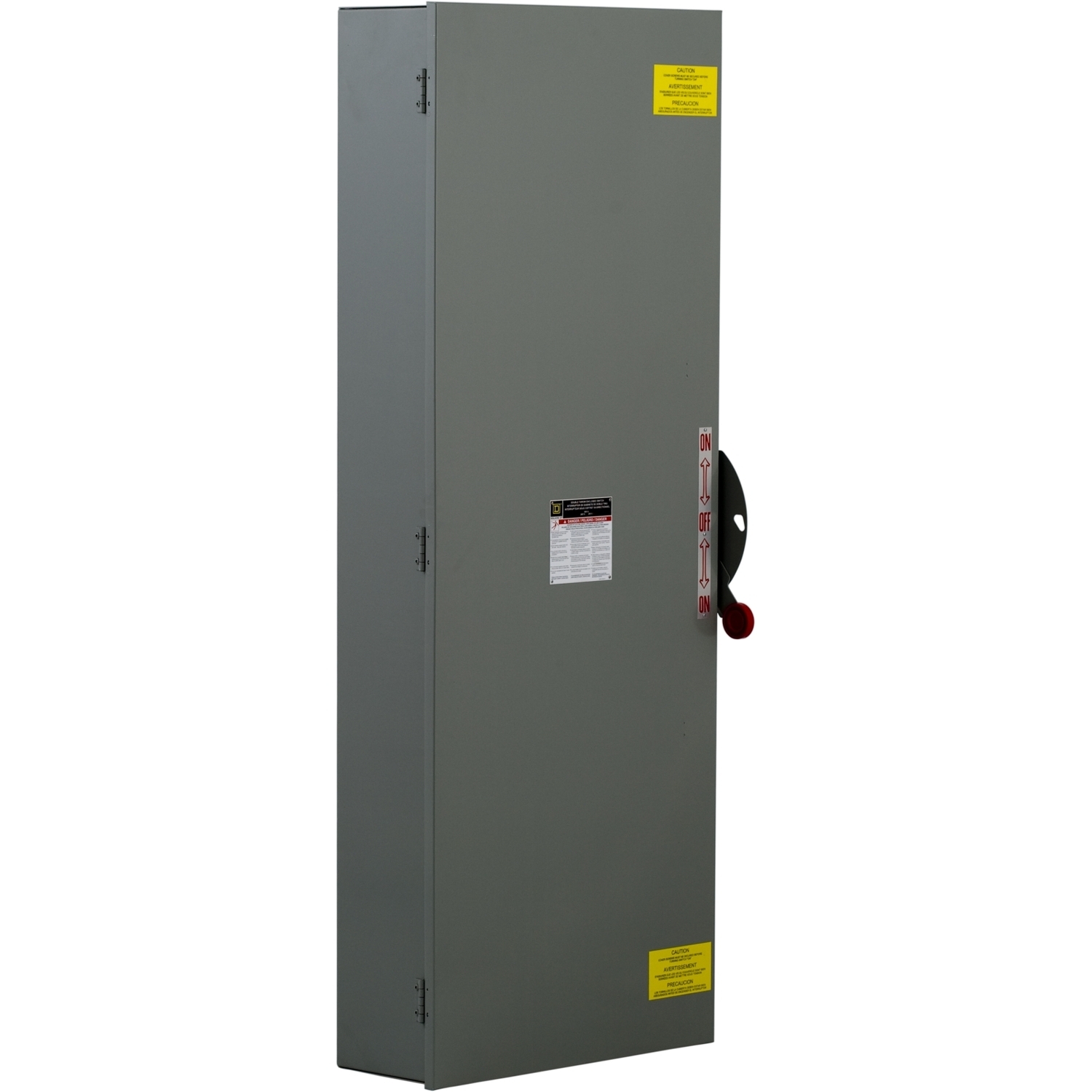 Safety switch, double throw, non fusible, 3 pole, 3 wire, 240VAC, 250VDC, 600A, Type 3R
