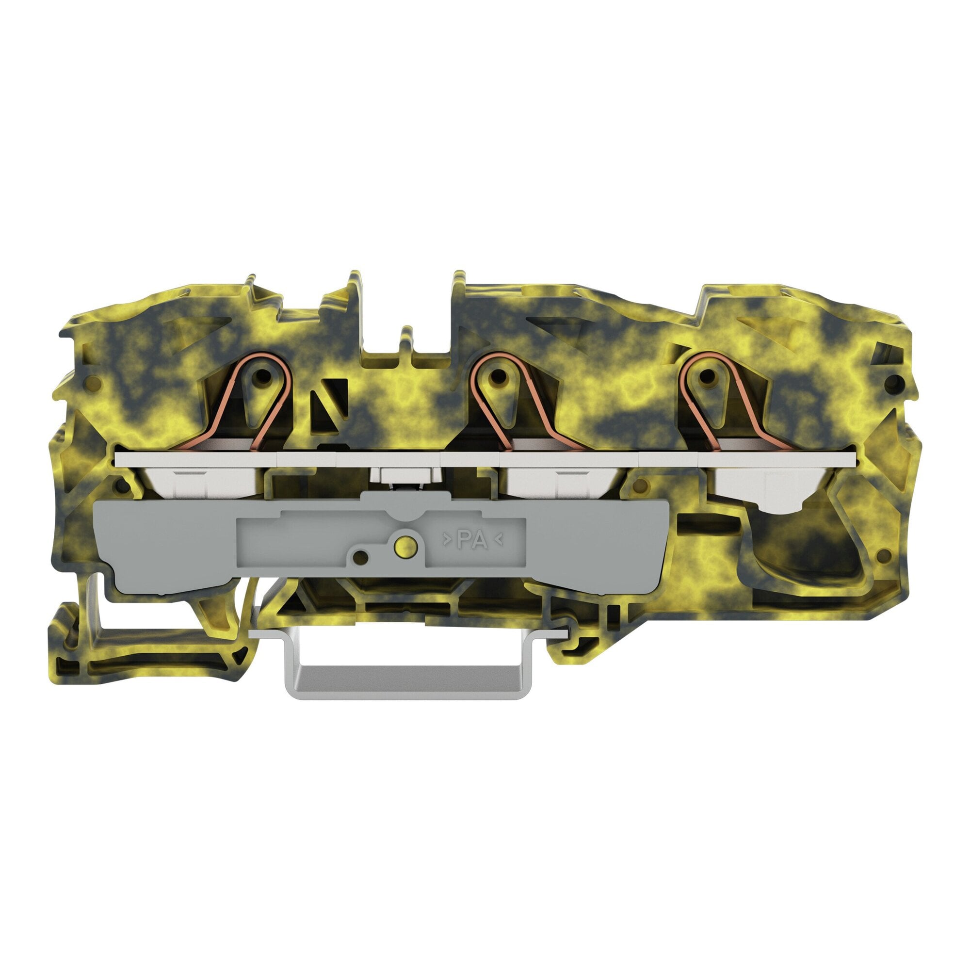 3-conductor through terminal block; 16 mm; suitable for Ex e II applications; side and center marking; for DIN-rail 35 x 15 and 35 x 7.5; Push-in CAGE CLAMP; 16,00 mm; black