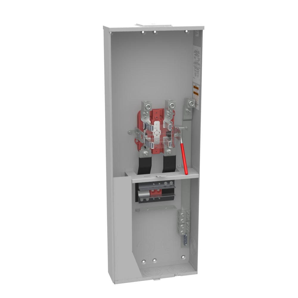 U5059-X-K3L-ALT Single Position Meter Socket with Main Breaker, 320 Amp, 1 Phase, Ringless, Lever, 4 Term, OH, UG, 240V, Breaker Provision