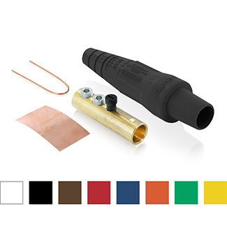 Female Plug, Contact & Insulator, Cam-Type, Detachable, Double Set Screw Termination, #2 - 2/0 AWG, 300 Amp Max, 16 Series Taper Nose, Type 3R "While-in-Use"-Yellow-Bulk