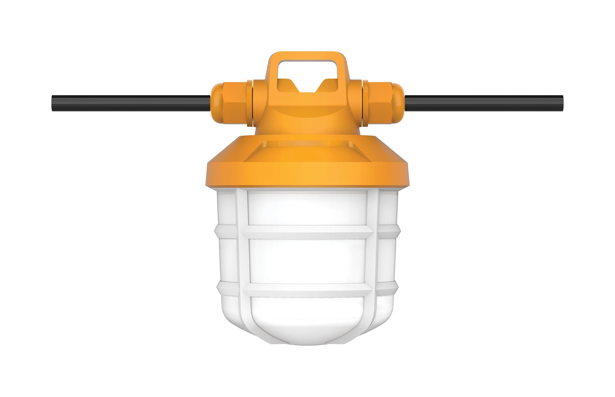50 Watt LED High-Lumen Industrial / Commercial String Light - 5 Inter-Connected Lamps - 5000K - Integrated Cord / Plug - 120 Volts