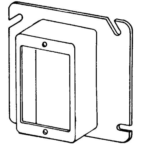 Features:Configuration Single Device, Standard:UL E18095, Material:Steel, Shape:Square, Size:4.6875 X 4.6875 X 1IN, Cubic Capacity:6.3CI