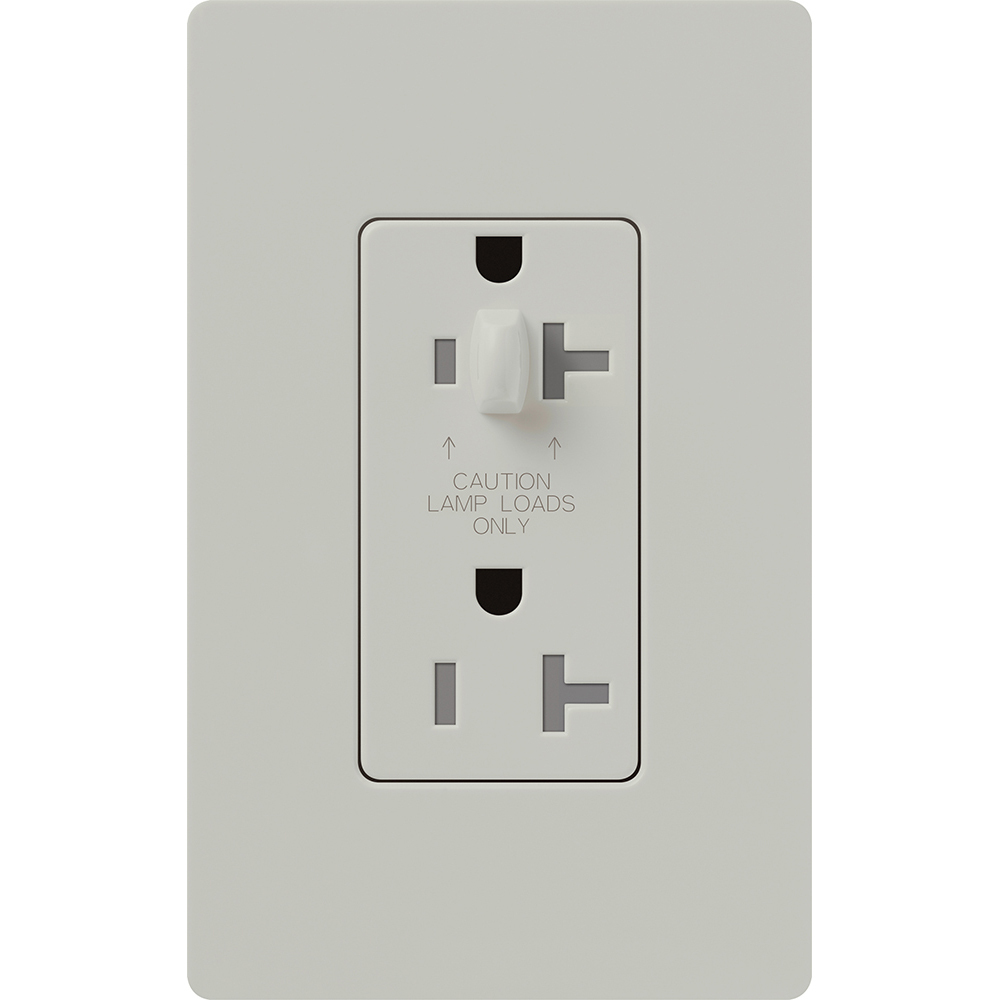 Claro, Satin, half dimming, tamper resistant receptacle, 15A/125V in palladium