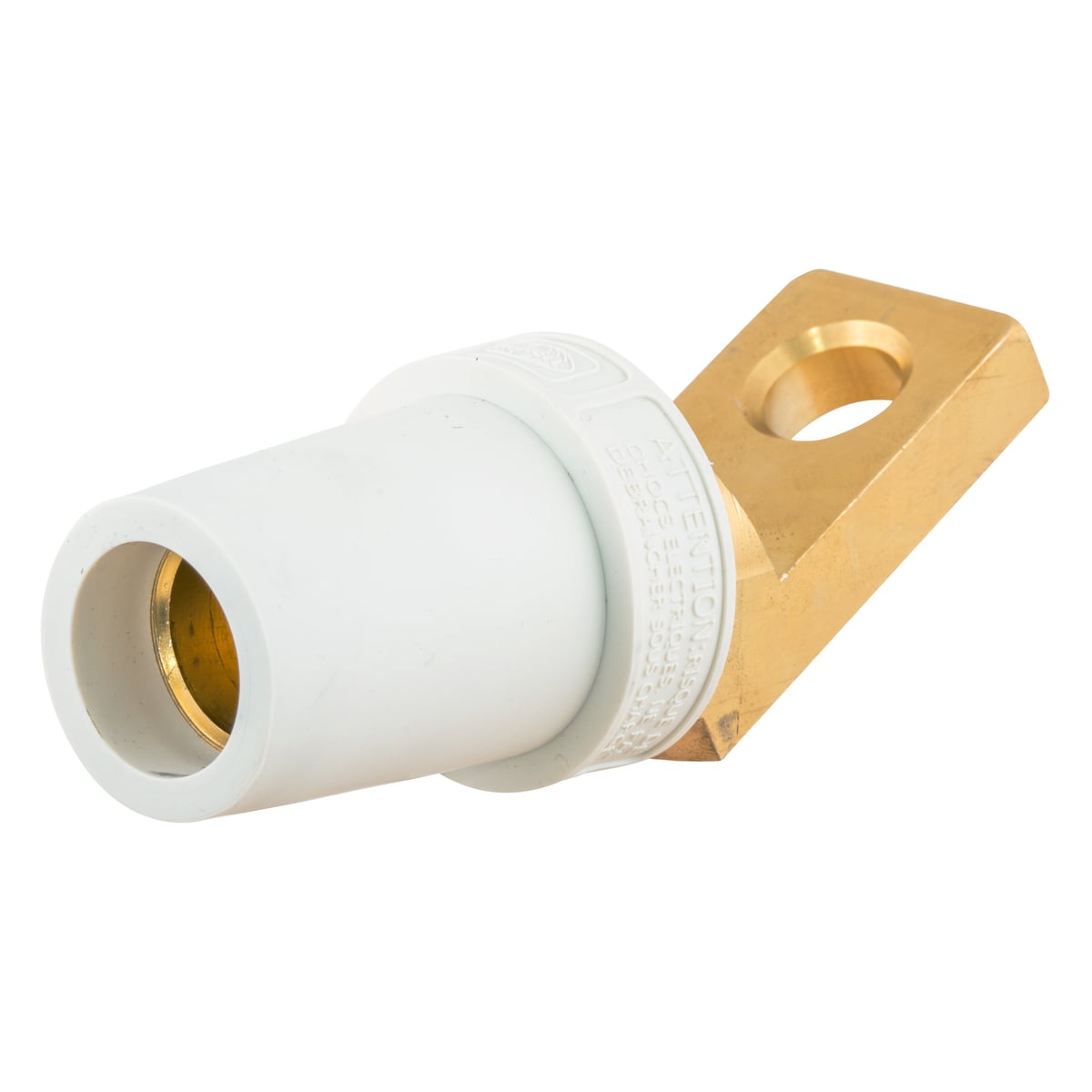 Single Pole Products, 300/400A Series,Angled Female, Offset Stud Type, White