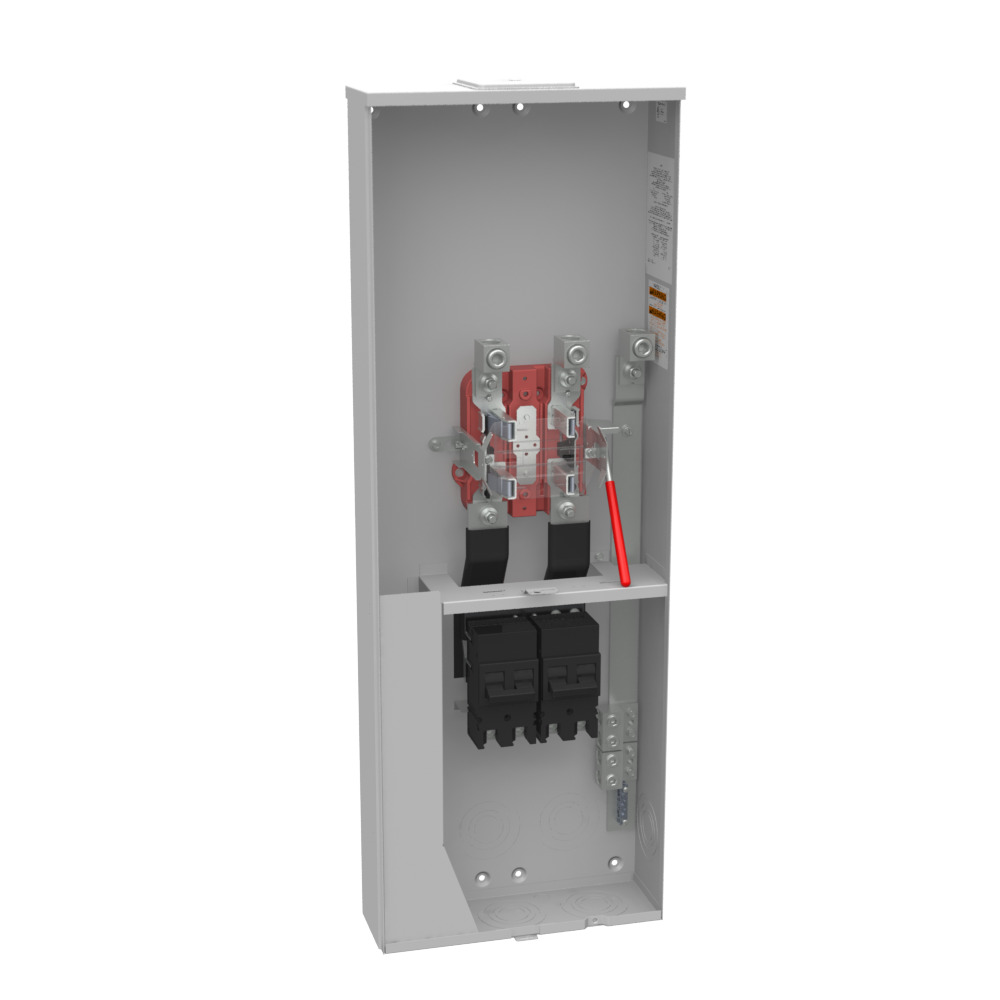 U5059-X-2/200-K3L Single Position Meter Socket with Main Breaker, 320 Amp, 1 Phase, Ringless, Lever, 4 Term, OH, UG, 240V