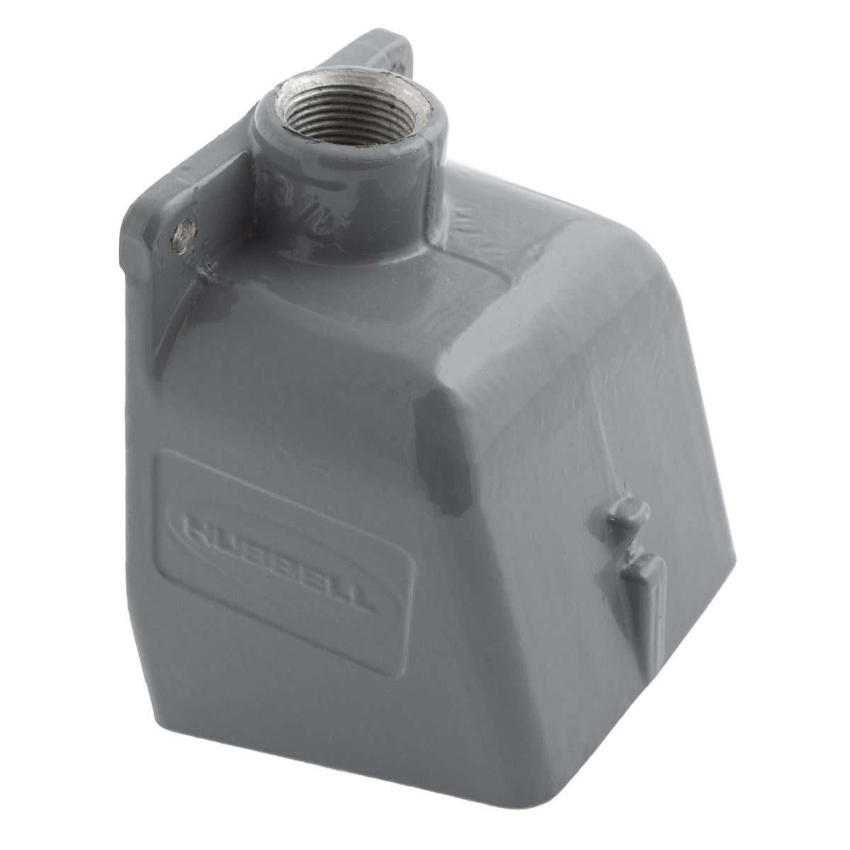 Heavy Duty Products, IEC Pin and Sleeve Devices, Industrial Grade, Accessory, Back Box, For 100A 2" NPT Hub, Angled, Mounting ScrewsIncluded, Gray Cast Aluminum