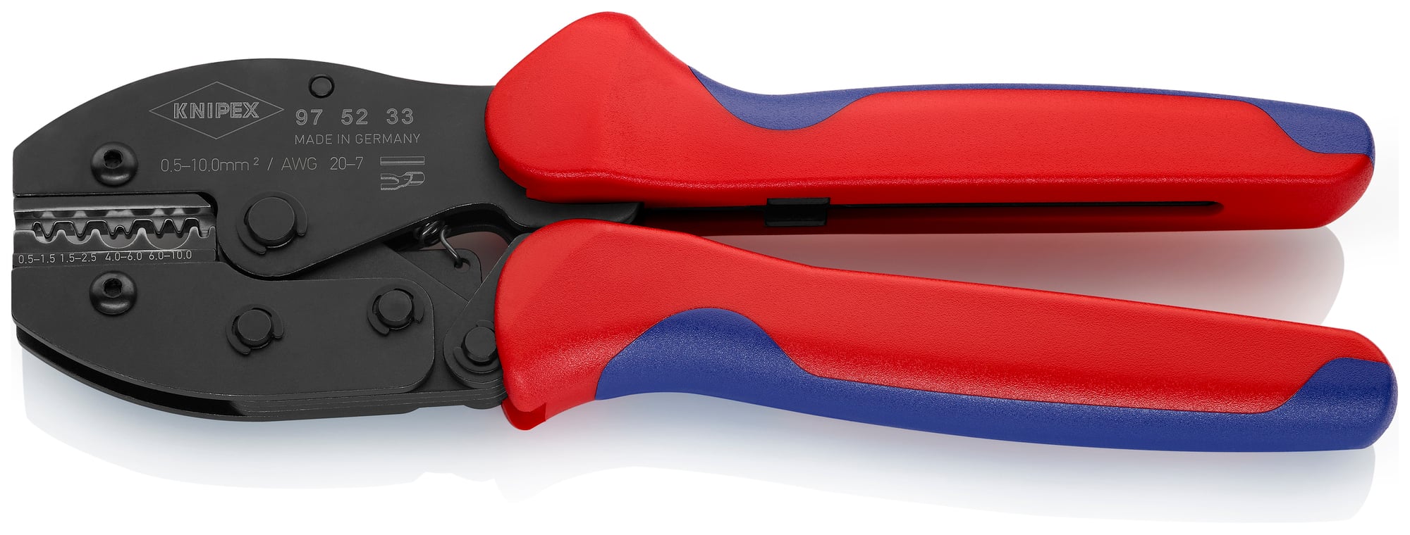 Crimping Pliers For Non-insulated Crimp Terminals, Tube and Compression Cable Lugs, 8 3/4 in.