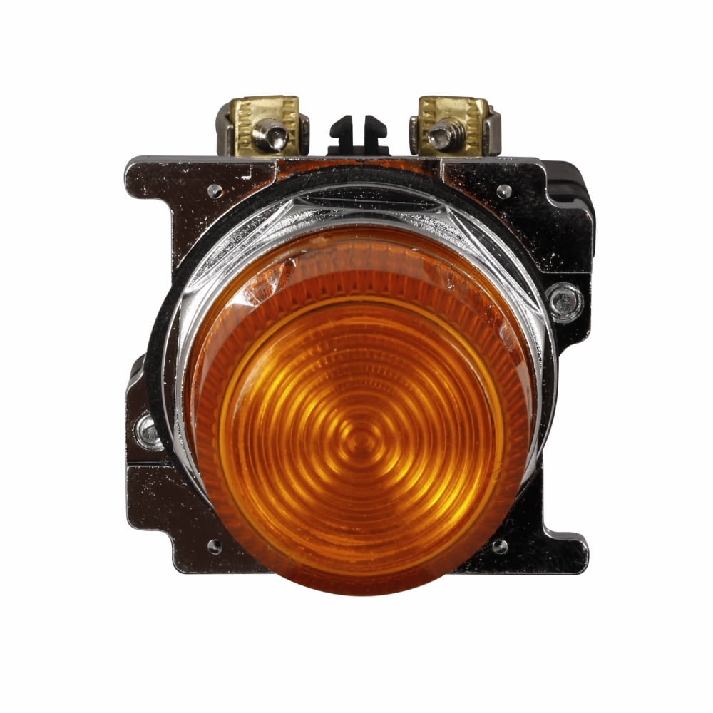 Eaton 10250T pushbutton, Heavy-duty watertight and oiltight Indicating Light, Incandescent, Transformer, Standard actuator, NEMA 3, 3R, 4, 4X, 12, 13, Amber, Plastic, 120 V