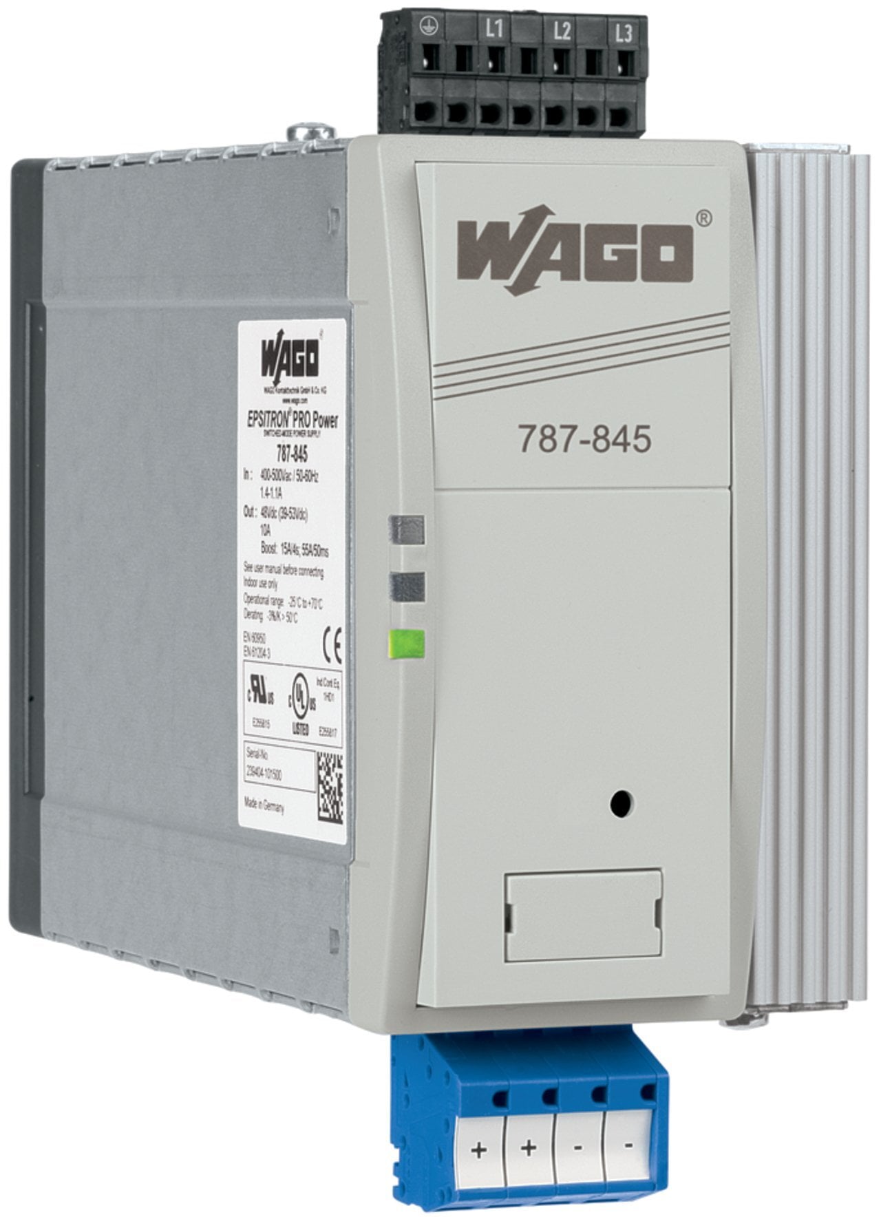 Switched-mode power supply; Pro; 3-phase; 48 VDC output voltage; 10 A output current; TopBoost + PowerBoost; DC OK contact