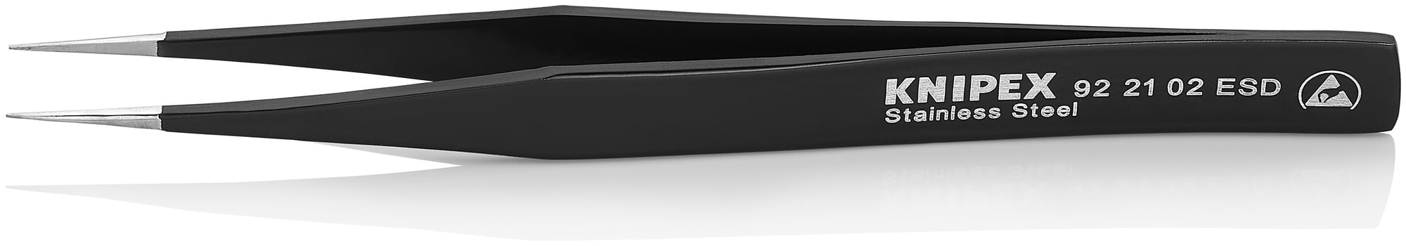 Stainless Steel Gripping Tweezers-Pointed Tips-ESD, 5 in., 0.30 mm TT, 0.50 mm TW