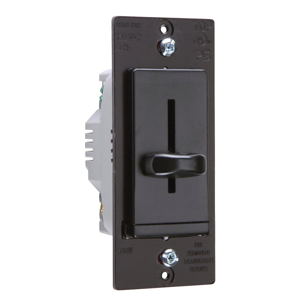Incandescent Slide Dimmer, Non-Preset 600W, Black