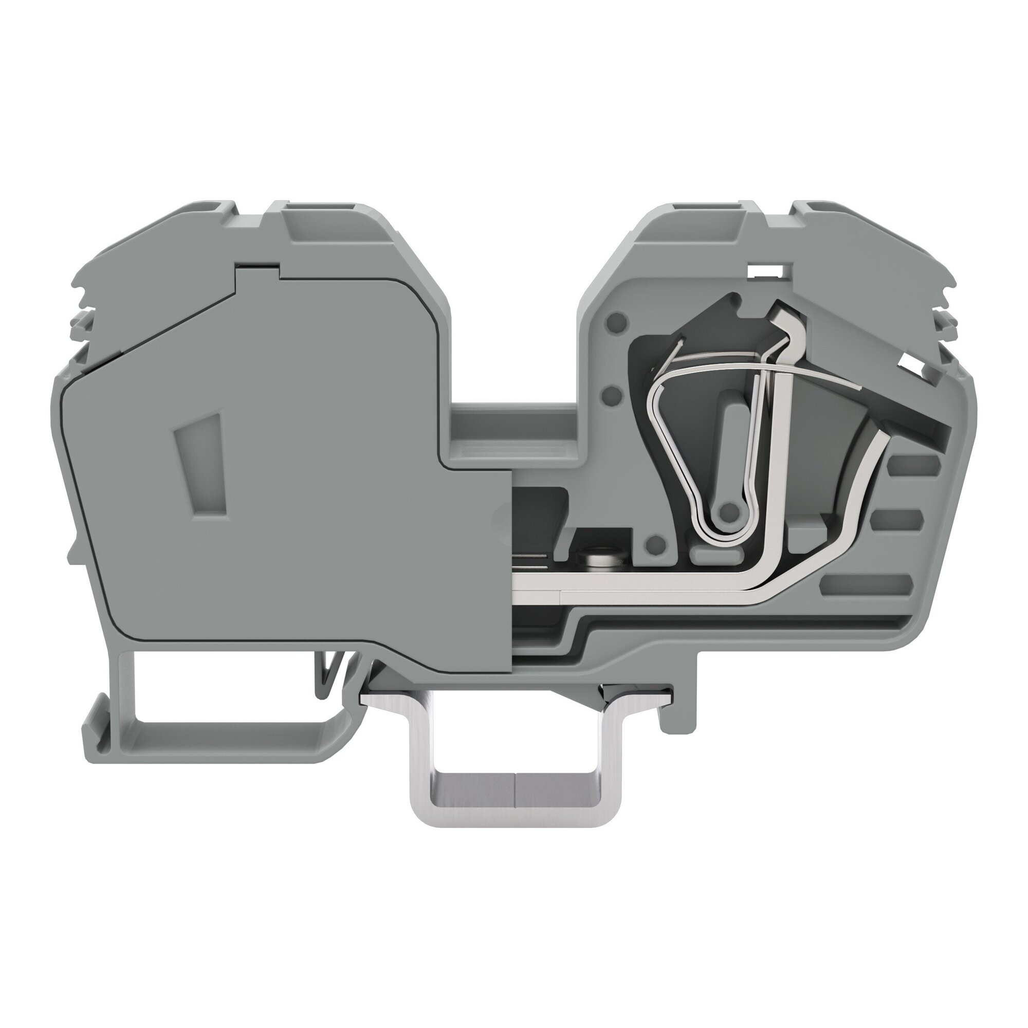 2-conductor through terminal block; 35 mm; with integrated end plate; side and center marking; only for DIN 35 x 15 rail; CAGE CLAMP; 35,00 mm; gray