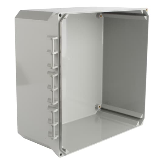 Circuit Safe Polycarbonate NEMA Enclosure with external hinge, 12 Inches x 12 Inches x 6 Inches