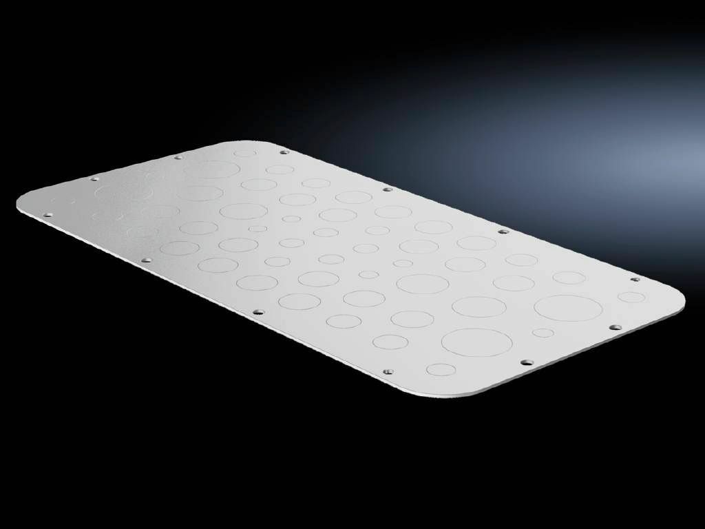 Metal gland plate with metric knockouts, for AX, Size 6