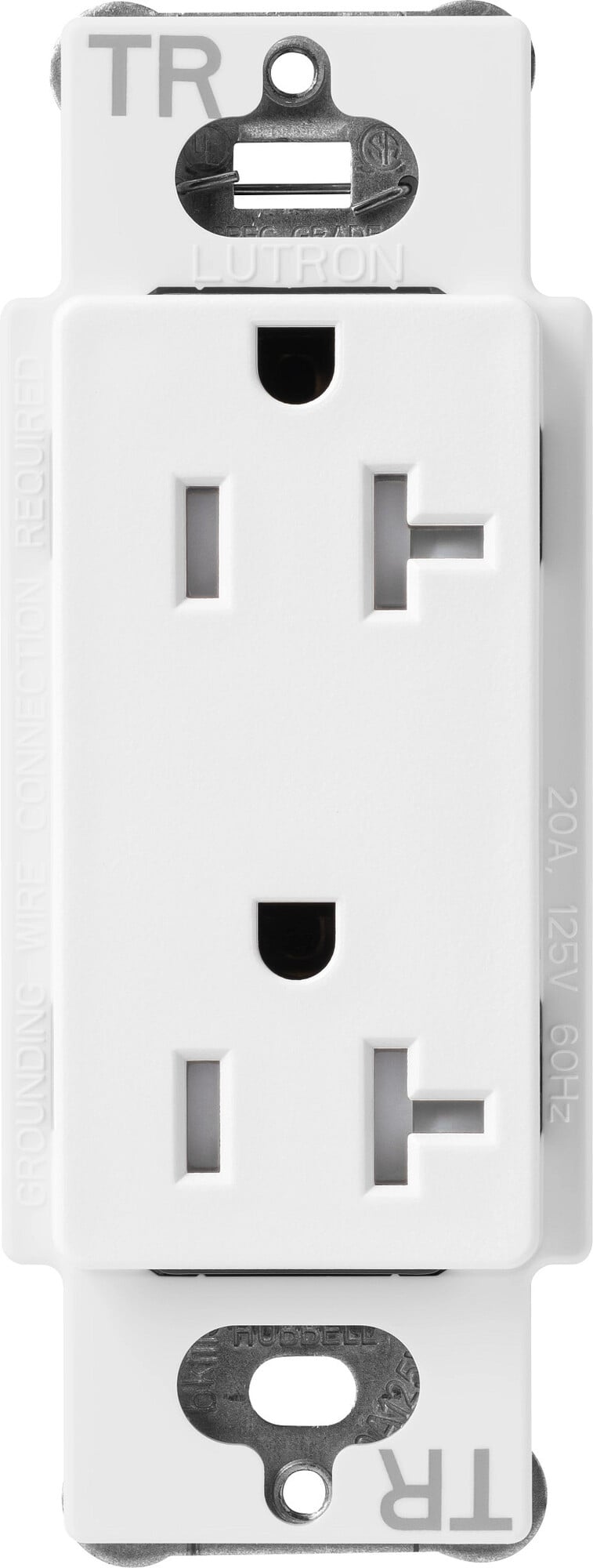Lutron Claro Tamper-Resistant Duplex Receptacle, 20 Amp, Snow