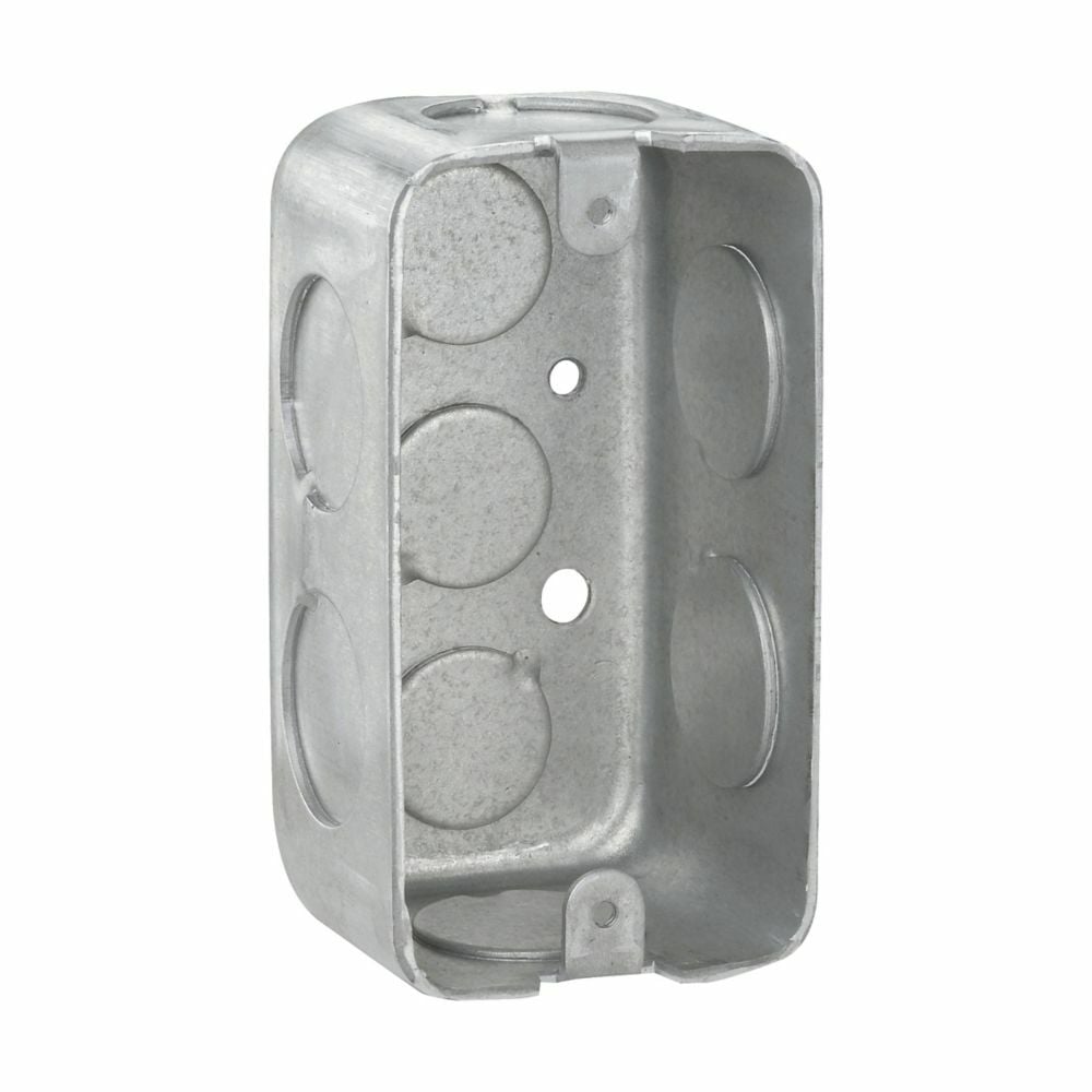 Eaton Crouse-Hinds series Utility Box, (3) 1/2", 1-7/8", Steel, (8) 1/2", Ground screw installed, 13.0 cubic inch capacity