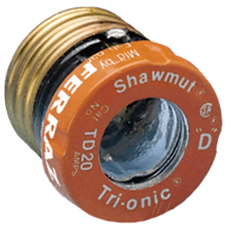 Fuse TD - Plug - Time-Delay 125VAC 20A Screw Visual Indicator