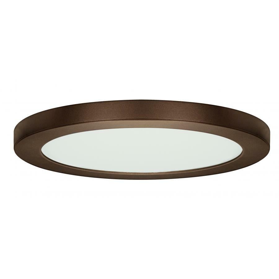 25 Watt - 13" Flush Mount LED Fixture - 3000K - Round Shape - Bronze Finish - 120 Volts